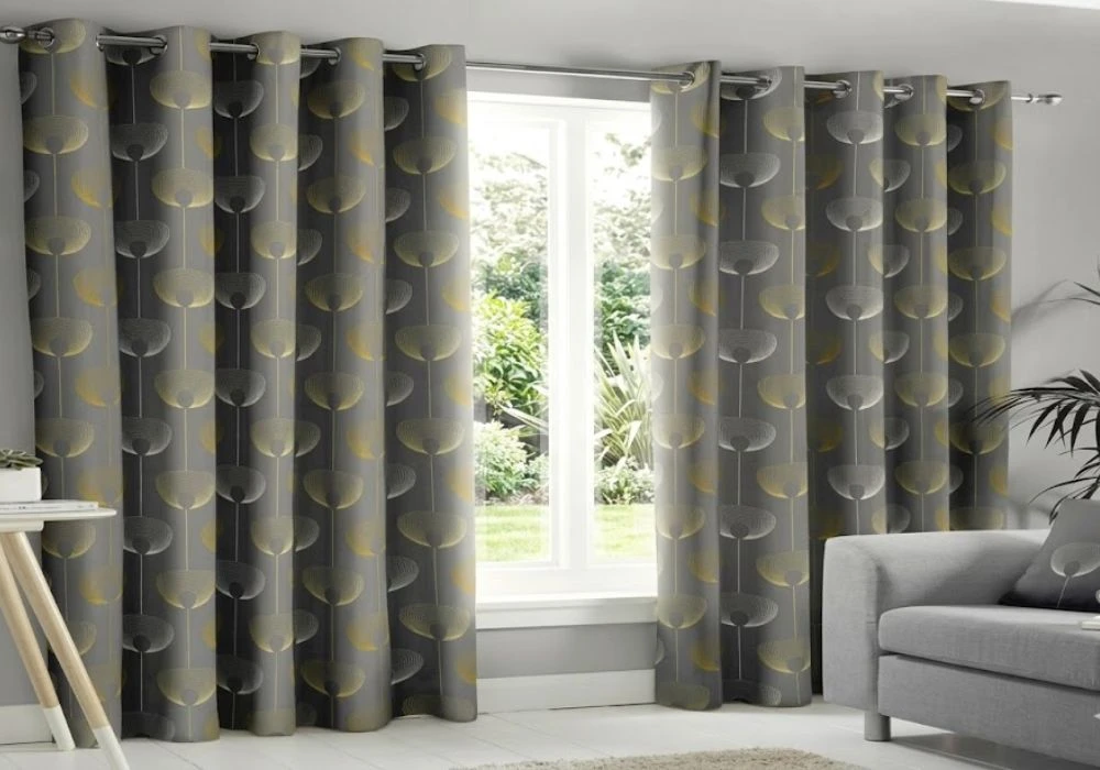 Modern Eyelet Curtains In Dubai Apartment