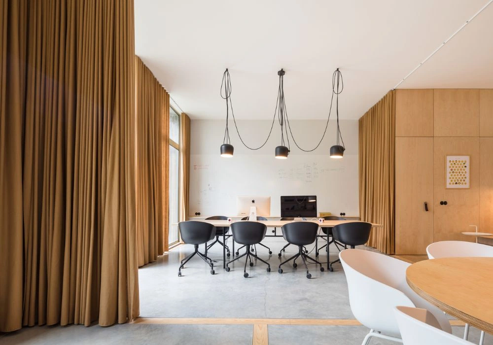 Brown Office Curtains In Dubai Studio
