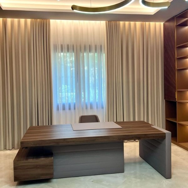 Beige Office Curtains In Dubai Studio