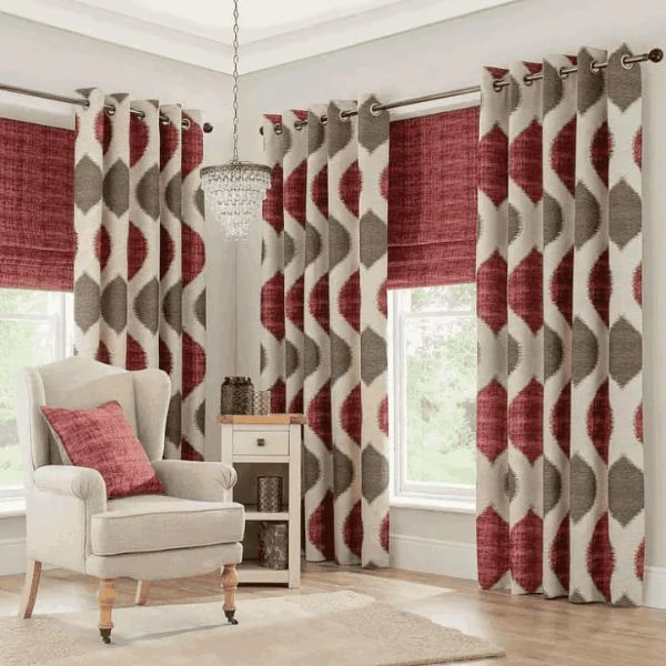 Printed Eyelet Curtains In Dubai Villa