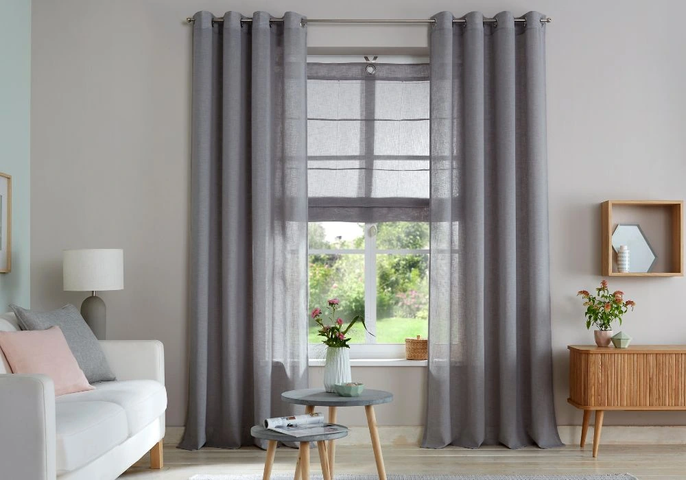 Grey Eyelet Curtains In Dubai Shop