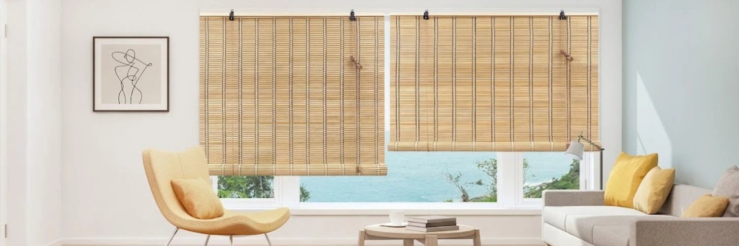 Sea view window bamboo blinds Dubai