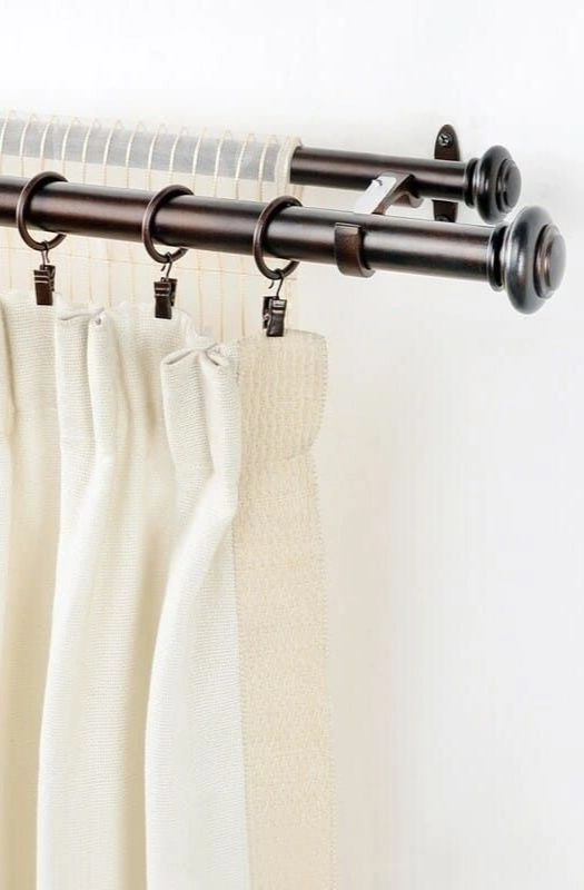 Dark bronze double rod curtain accessories