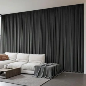 Modern charcoal grey soundproof curtains Dubai