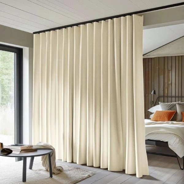 Elegant cream soundproof curtains room divider
