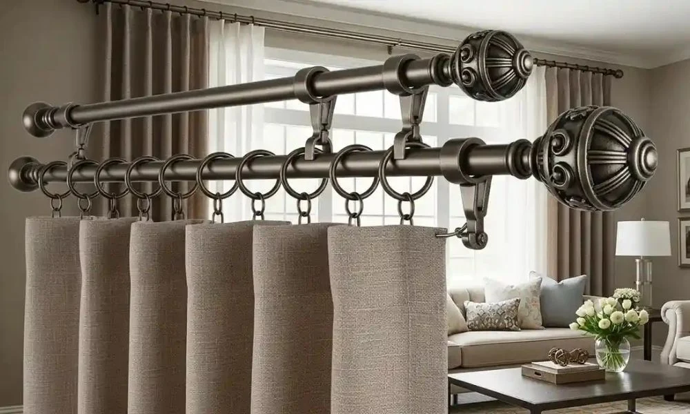 Double metal curtain accessories bracket rod