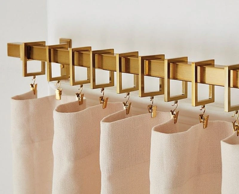 Modern brass curtain accessories square rings