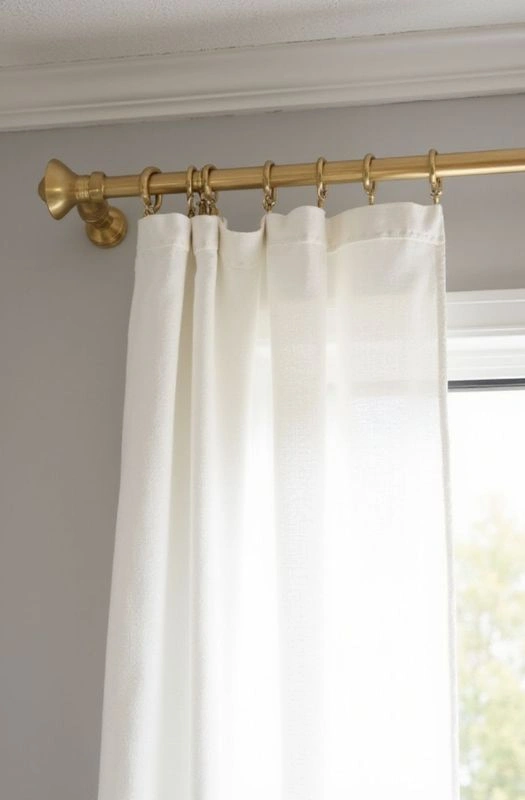 Elegant gold metal rod curtain accessories