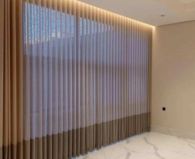 Custom hidden track wave curtains Dubai