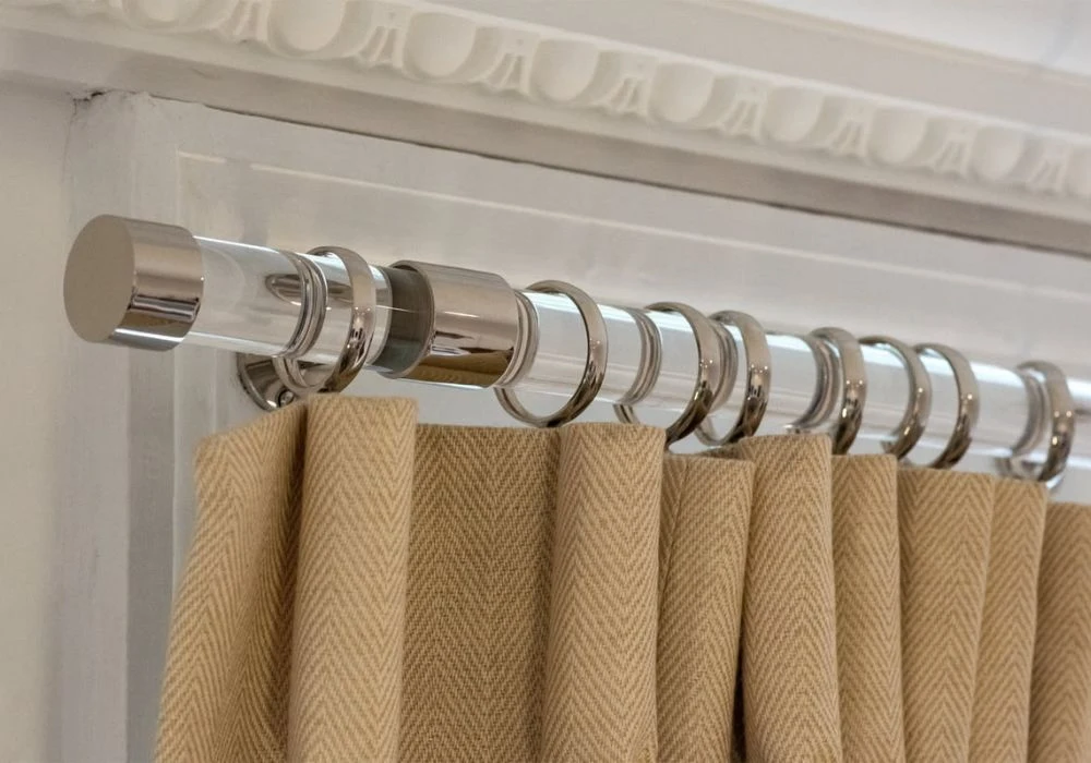 Modern clear rod curtain accessories silver