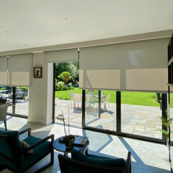 Off white sun filter roller blinds