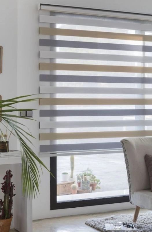 Tricolor zebra blinds grey beige white