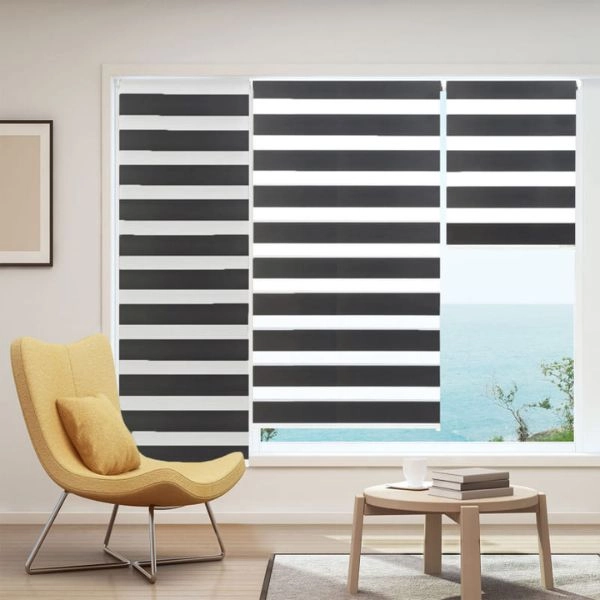 Black and white zebra roller blinds