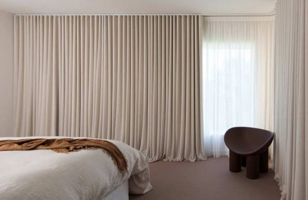 Luxury floor to ceiling wave curtains Dubai