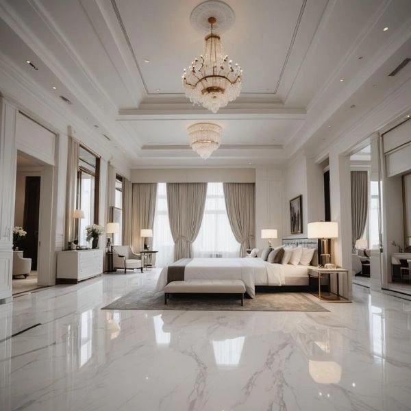 Bedroom marble flooring installation services in Dubai