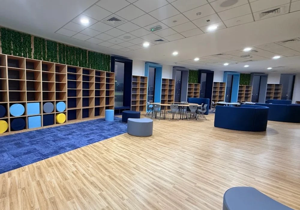 Commercial vinyl flooring installation in Dubai school