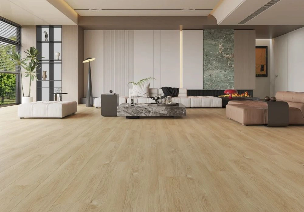 Modern spacious villa indoor SPC wood floor
