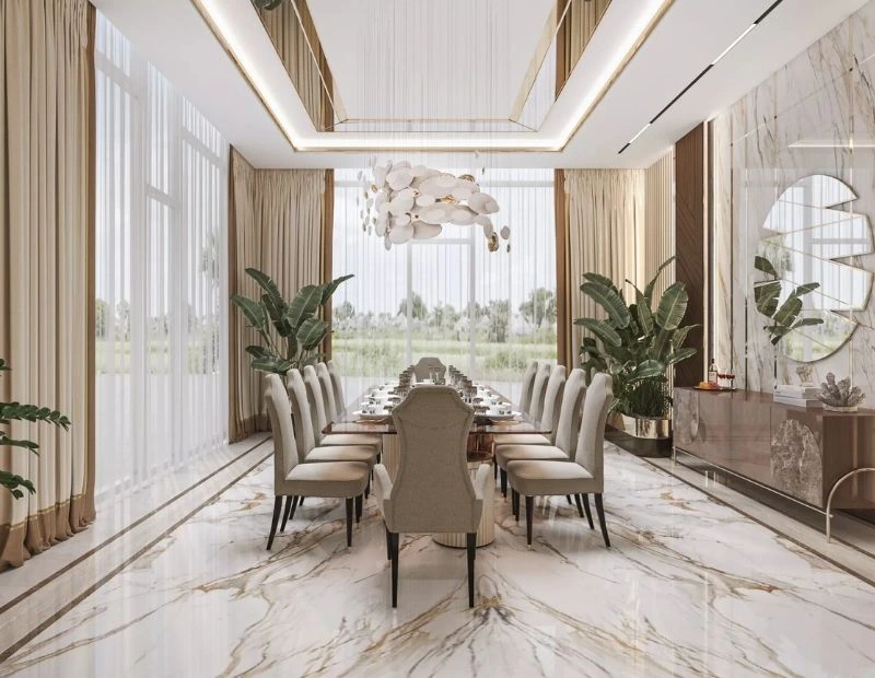 Customized marble flooring installation in Dubai UAE