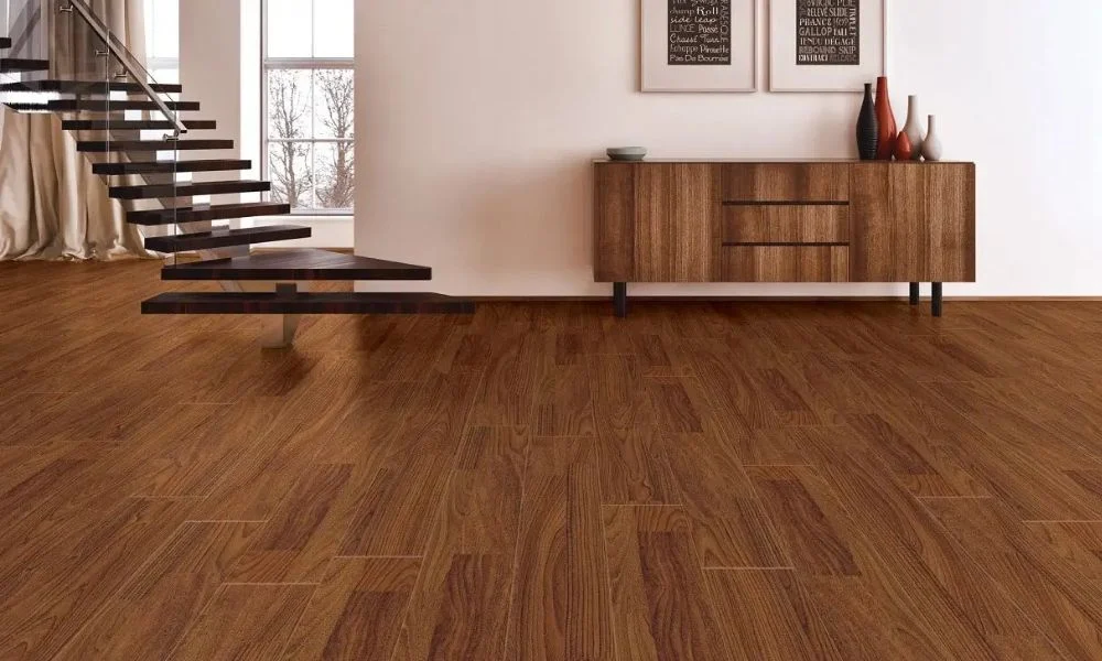 Dark mahogany wood flooring hallway stairs
