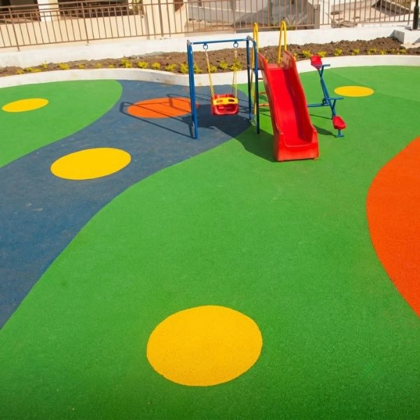 Green blue EPDM rubber playground floor