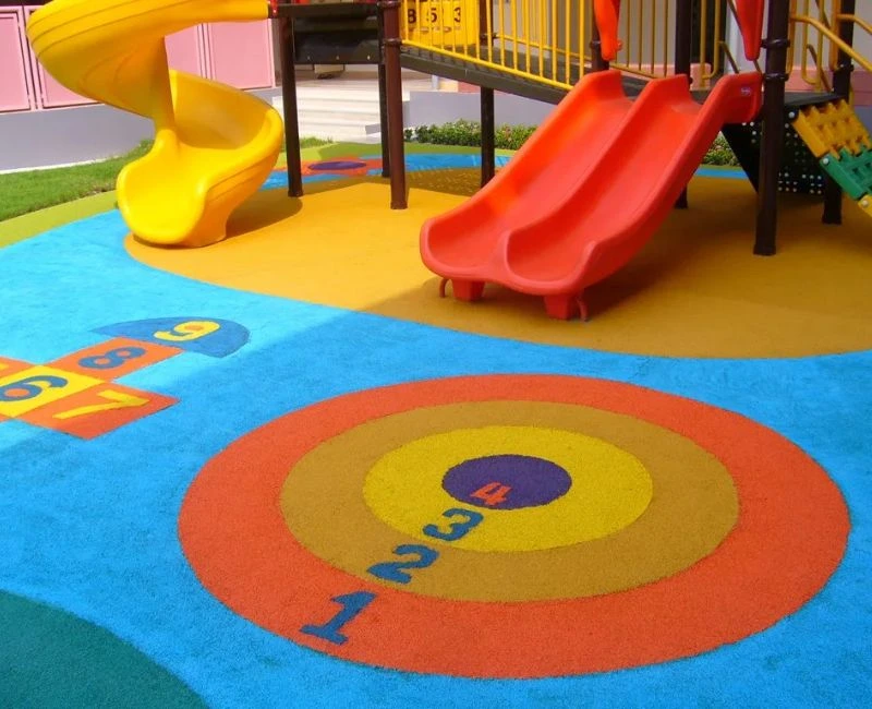 Blue orange EPDM playground rubber floor