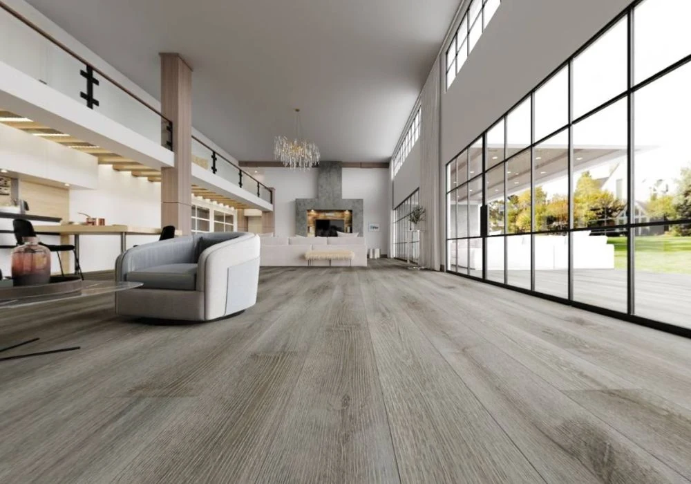 Rustic grey wood look SPC vinyl flooring