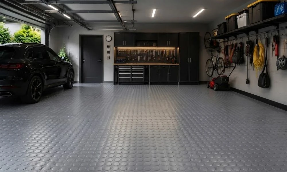 Heavy duty garage flooring installation in Dubai