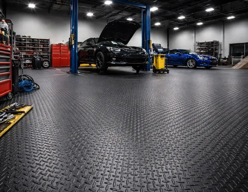 Heavy duty rubber flooring for Dubai garage