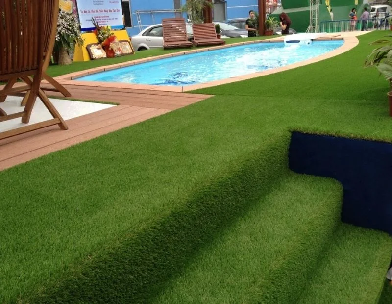 High quality artificial grass around Dubai pool