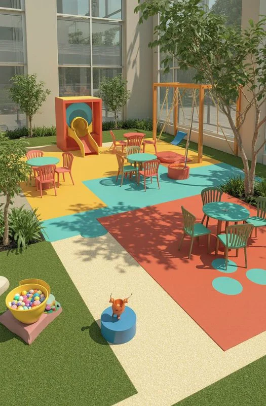 Modern kids play area EPDM rubber floor