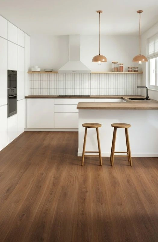 Water resistant laminate flooring in Dubai kitchen