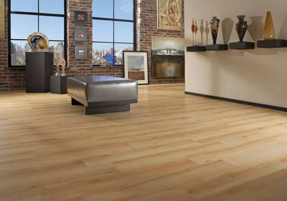 Modern art gallery light beech vinyl flooring