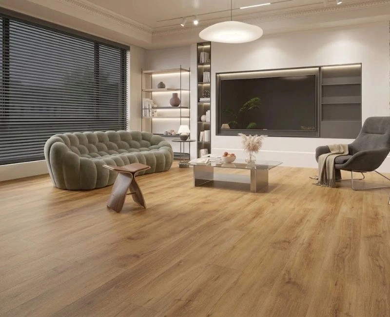 Modern TV lounge light vinyl floor