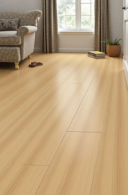 Bright living room light pine vinyl planks