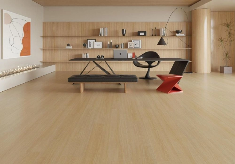 Minimalist modern office light vinyl flooring