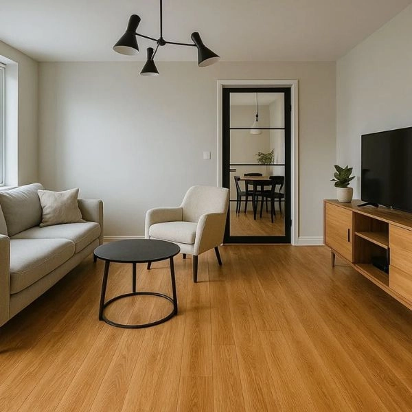 Light oak LVT flooring living room