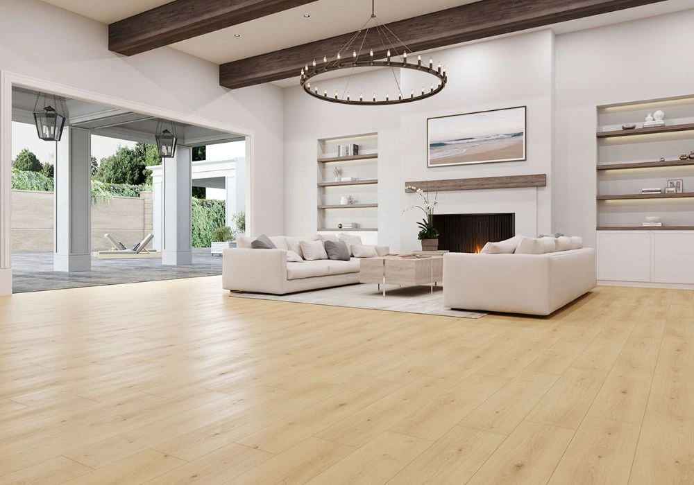 Luxury open living area light SPC flooring
