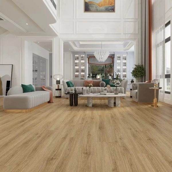 Luxury spacious hall vinyl wood flooring