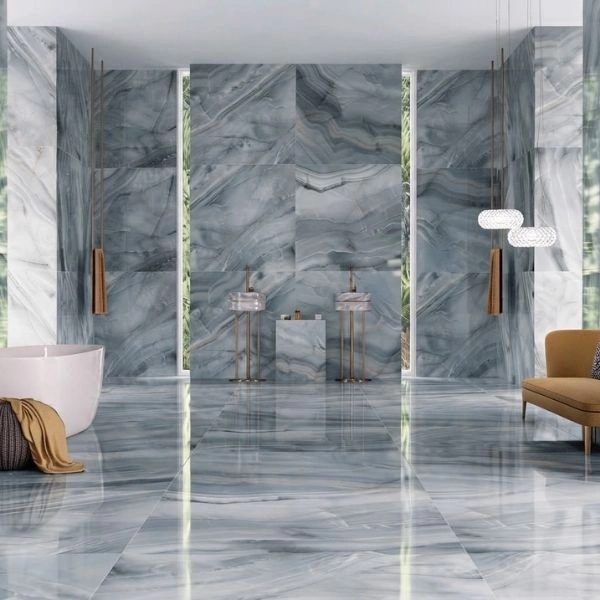 Luxury blue grey marble ceramic tiles