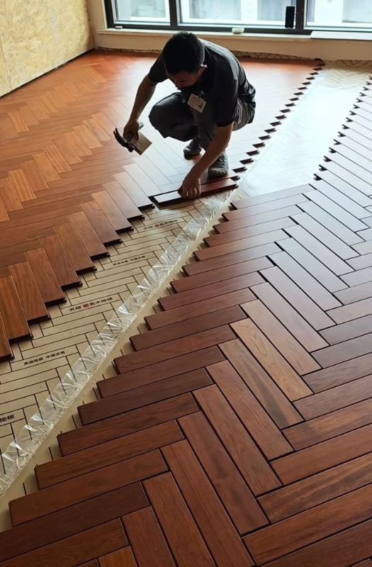 Luxury parquet flooring installation service in Dubai