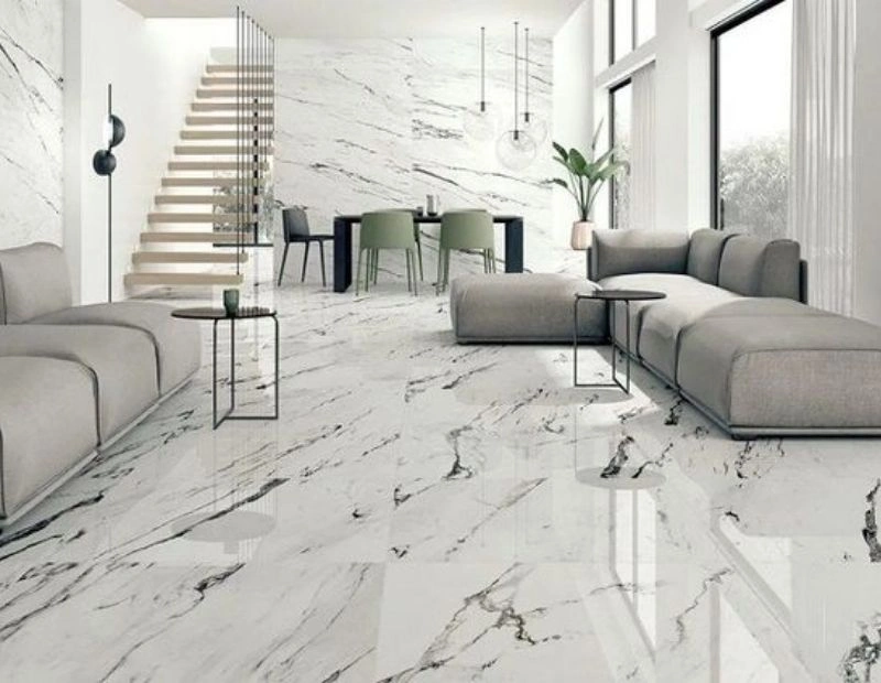 Light grey ceramic tiles for modern loft