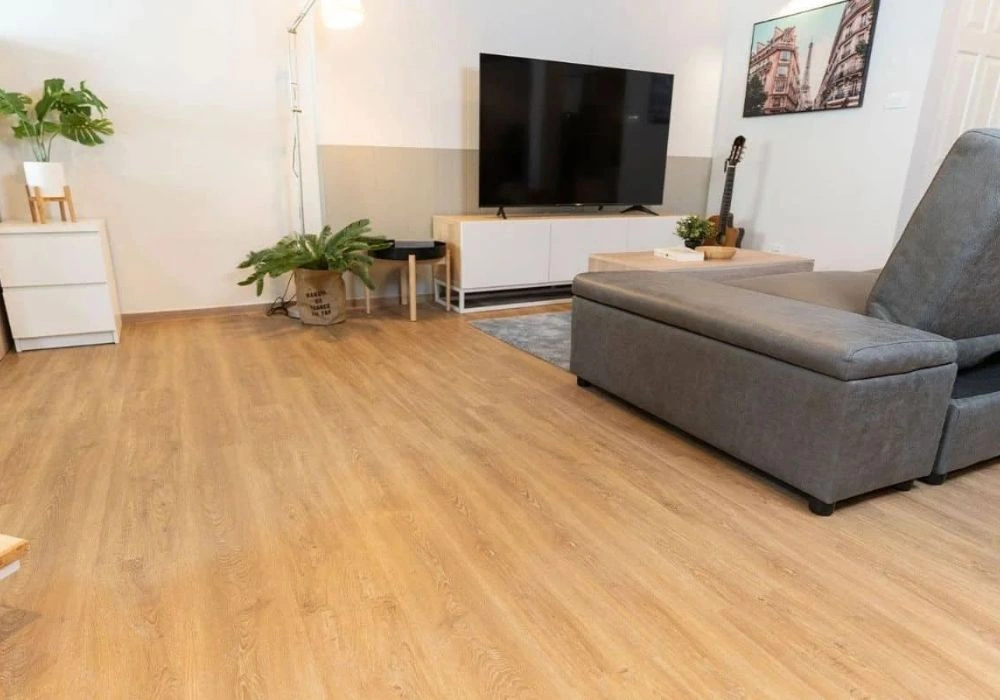 TV lounge room modern SPC vinyl flooring