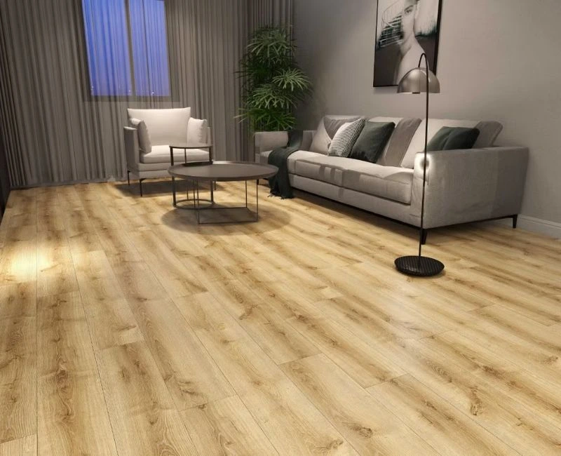Modern lounge natural oak SPC flooring