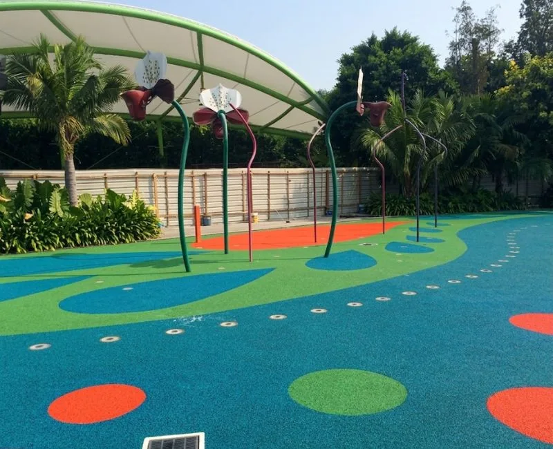 Green blue EPDM outdoor park floor