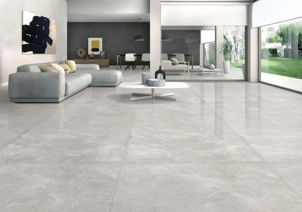Off white marble effect ceramic floor tiles
