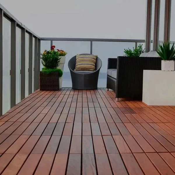 High rise balcony teak deck flooring