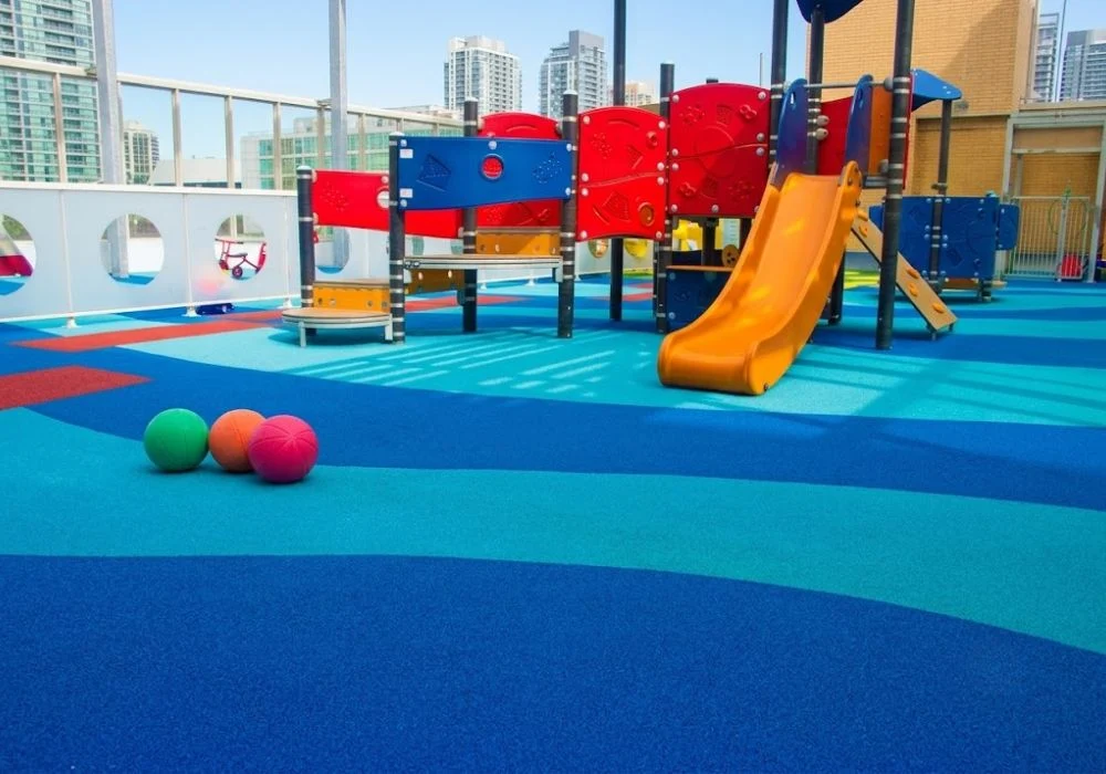 Blue wave design EPDM rubber playground floor