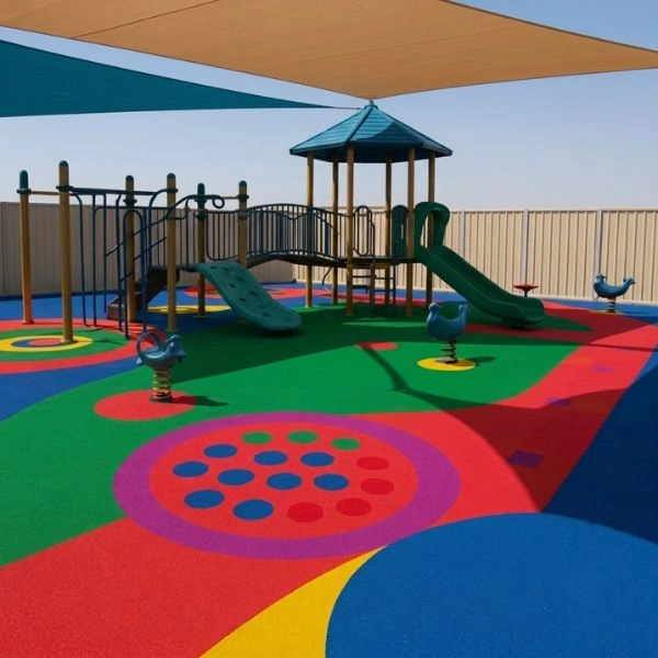 Multi color EPDM rubber outdoor play floor