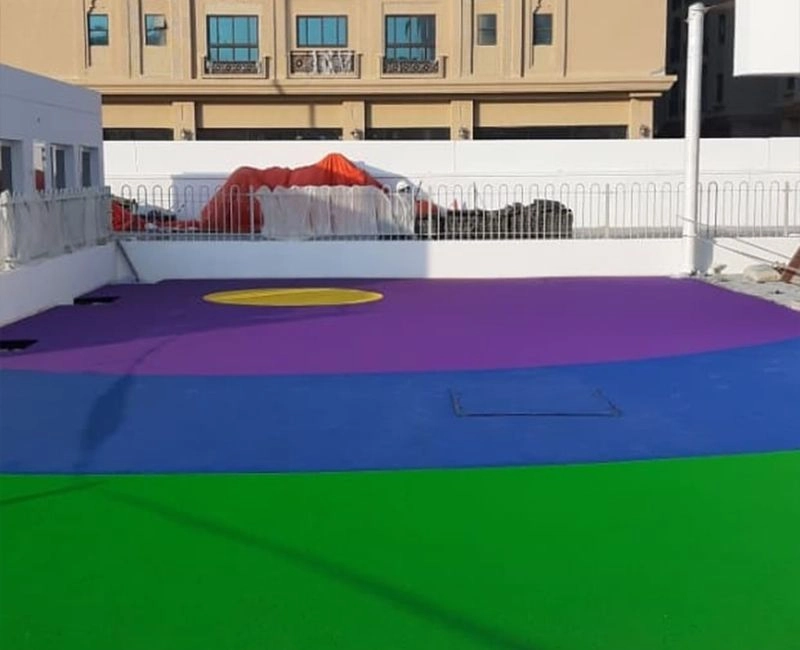 Purple green blue EPDM rubber floor