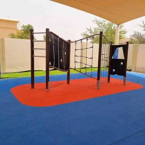 Blue red EPDM rubber outdoor gym floor
